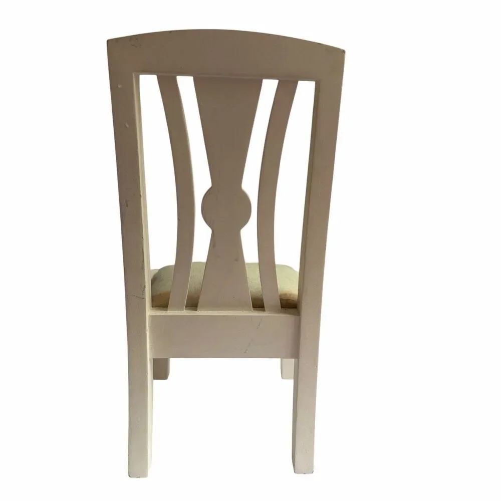 American Girl Furniture Padded Dining Room Doll Chair White Wood 2014 Retired